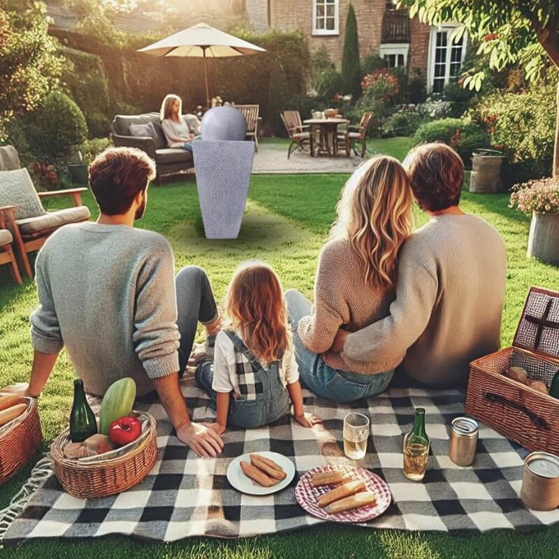 Dekorační fontána v kamenném a elegantním stylu